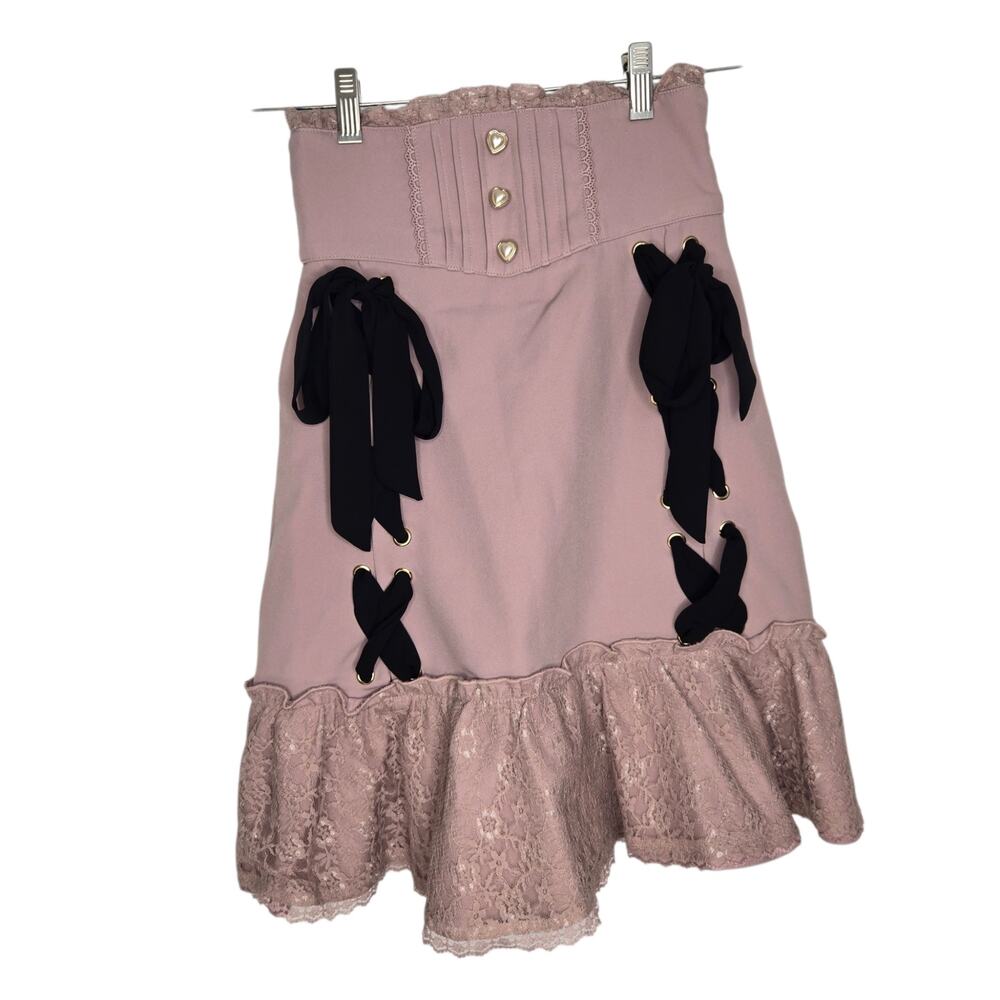 Liz Lisa Coquette Lolita Corset Skirt Kawaii Lace Heart Lace Up Women XS - Picture 2 of 12